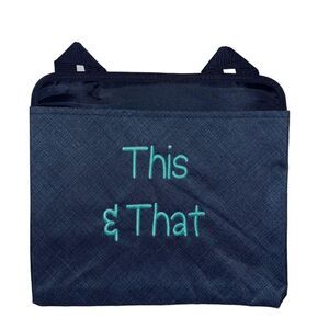 Thirty-One Oh Snap Pocket in Navy Cross Pop THIS & THAT Embroidered Bag New